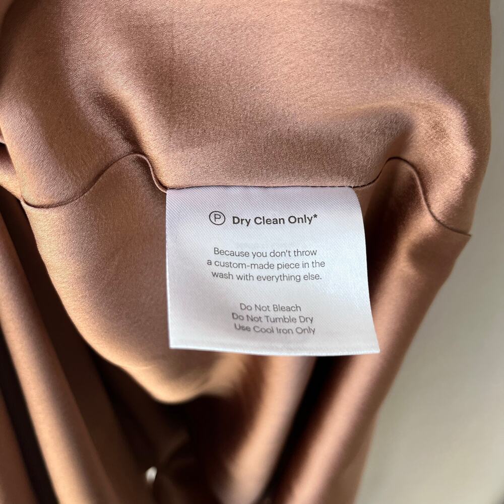 NEW Fame and Partners Dress Francois Bronze Satin Draped Maxi Gown Size 14 - Picture 9 of 10